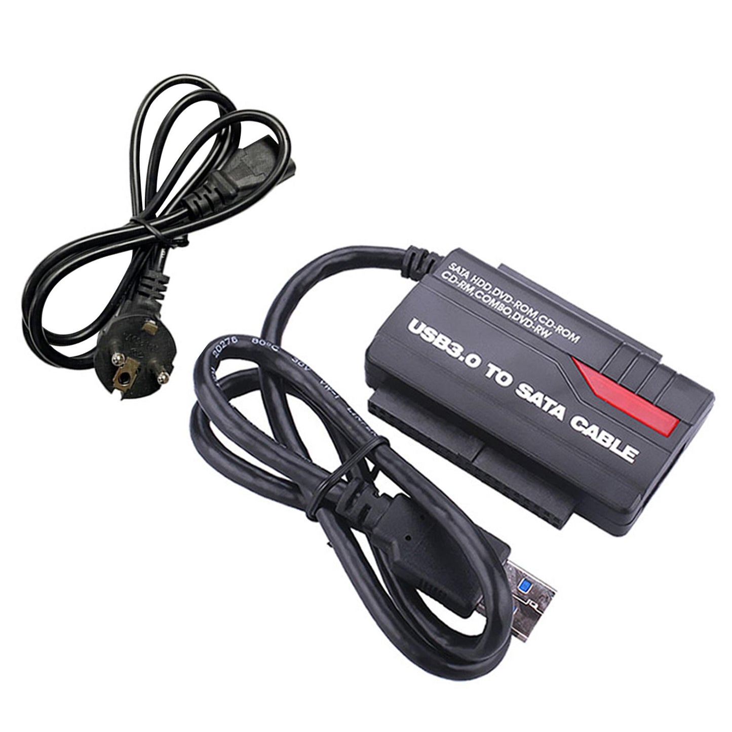 SATA IDE Drive to USB 3.0 Adapter Converter Cable Otb One Key Backup EU Plug