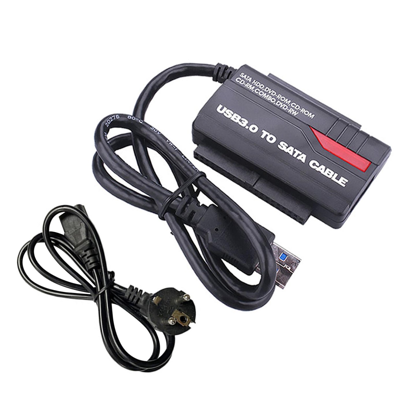 SATA IDE Drive to USB 3.0 Adapter Converter Cable Otb One Key Backup EU Plug