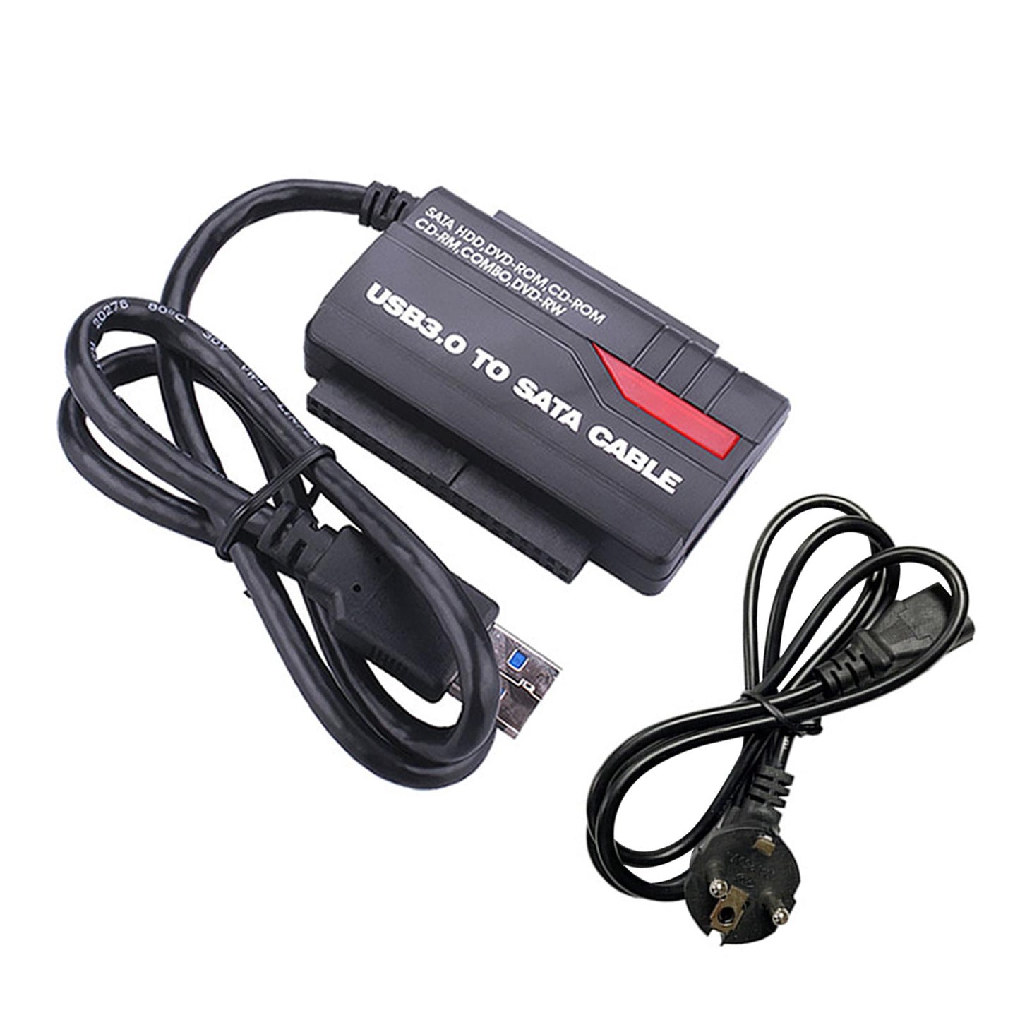 SATA IDE Drive to USB 3.0 Adapter Converter Cable Otb One Key Backup EU Plug