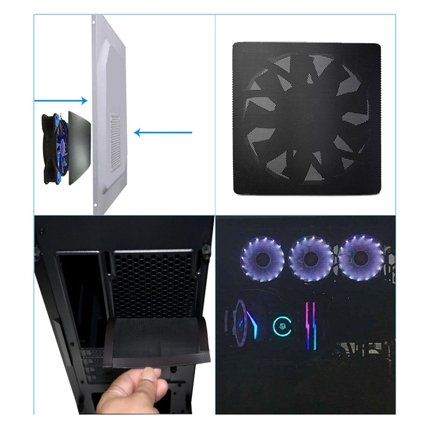 PVC Magnetic Cooling Fan Dust Filter Cover for Computer PC 12x24cm