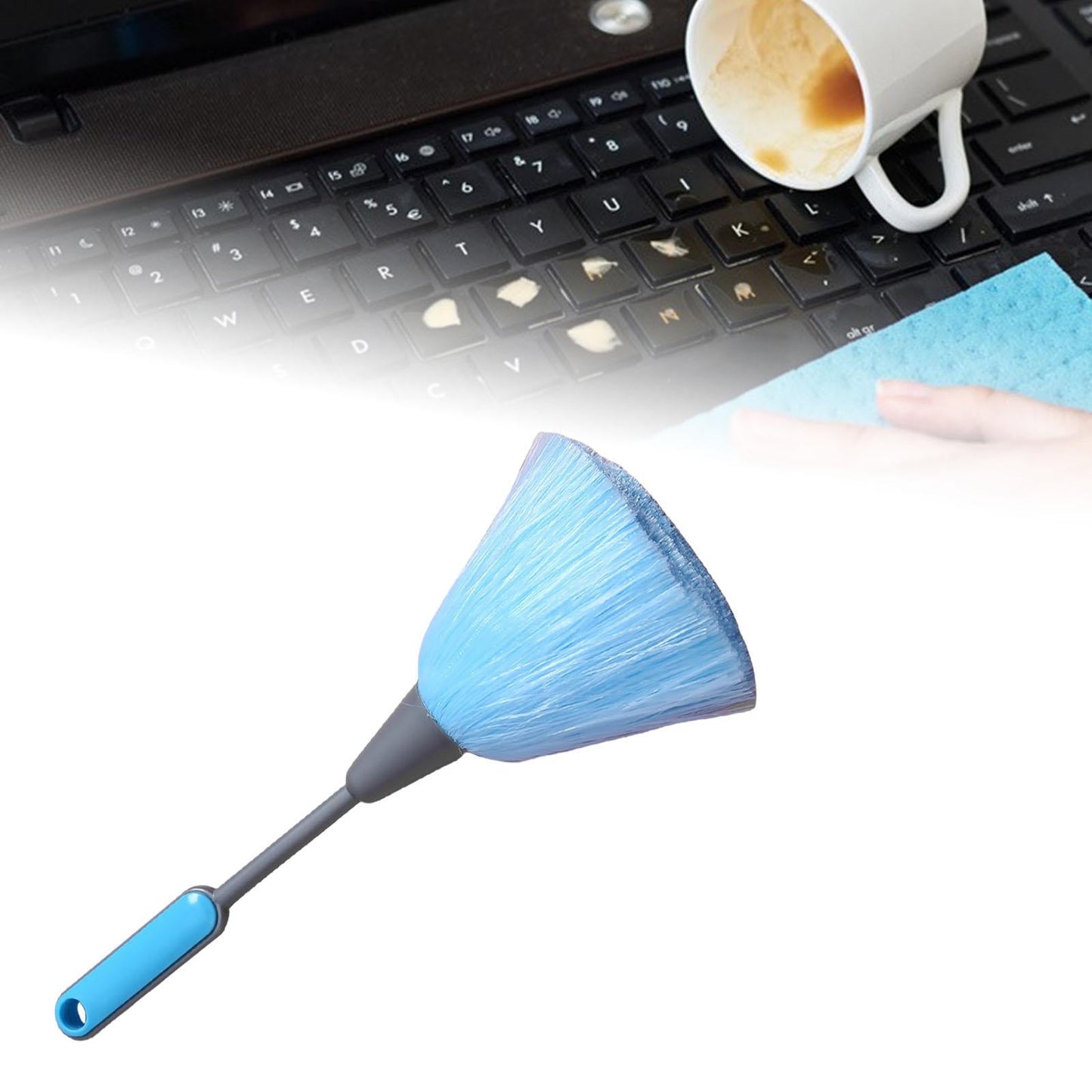 Microfiber Delicate Duster Keyboard Dusting Brush Mini Dusting Wand Blue