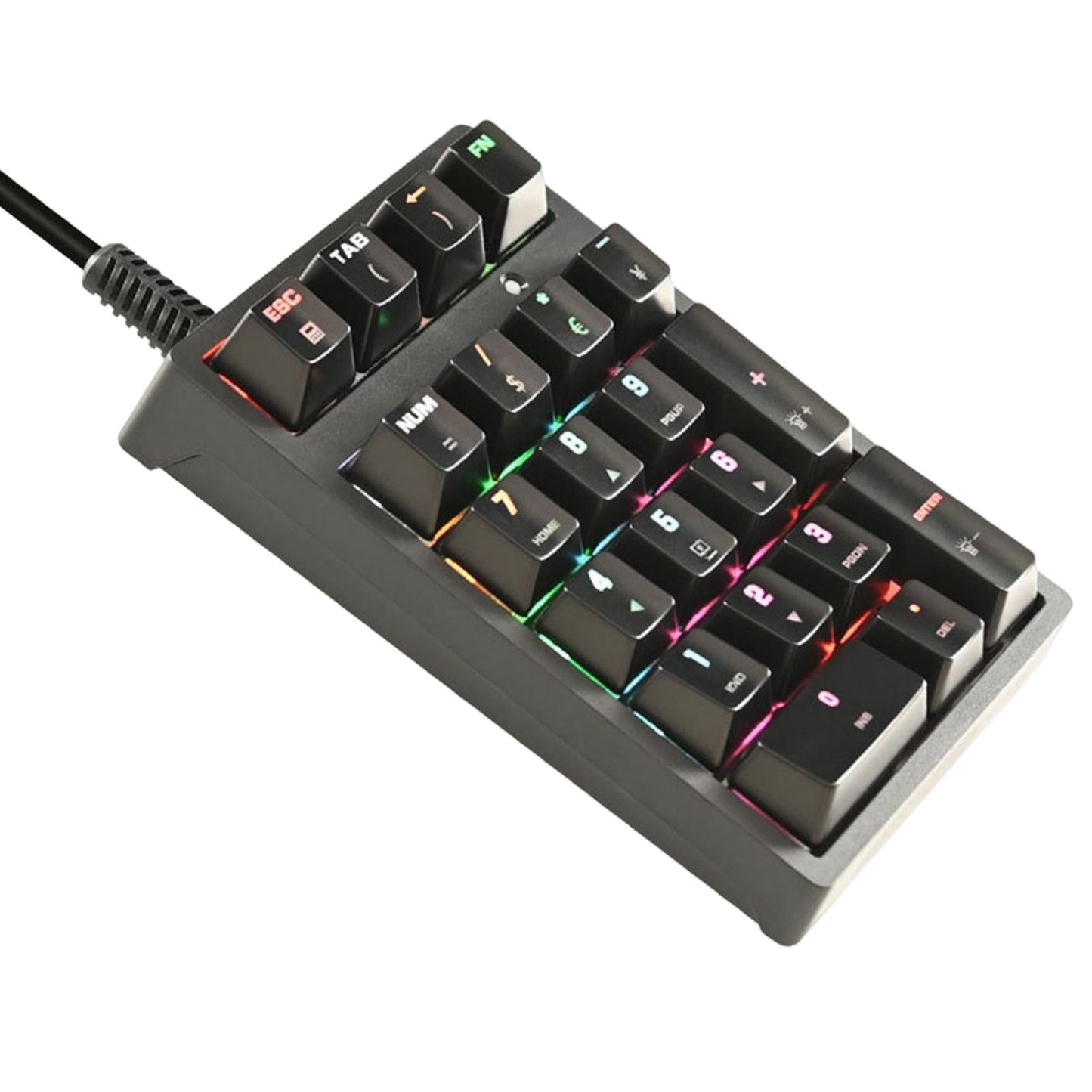 K21 Wired Mini Mechanical Numeric Keypad 21 Key RGB Tablet Accounting Laptop