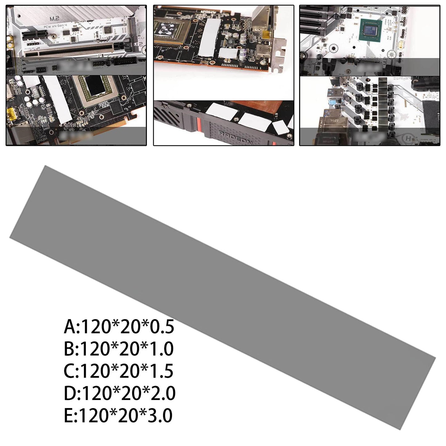 Silicone Thermal Pad 12.8 W/mK Heat Resistance for PC Laptop Heatsink 0.5mm
