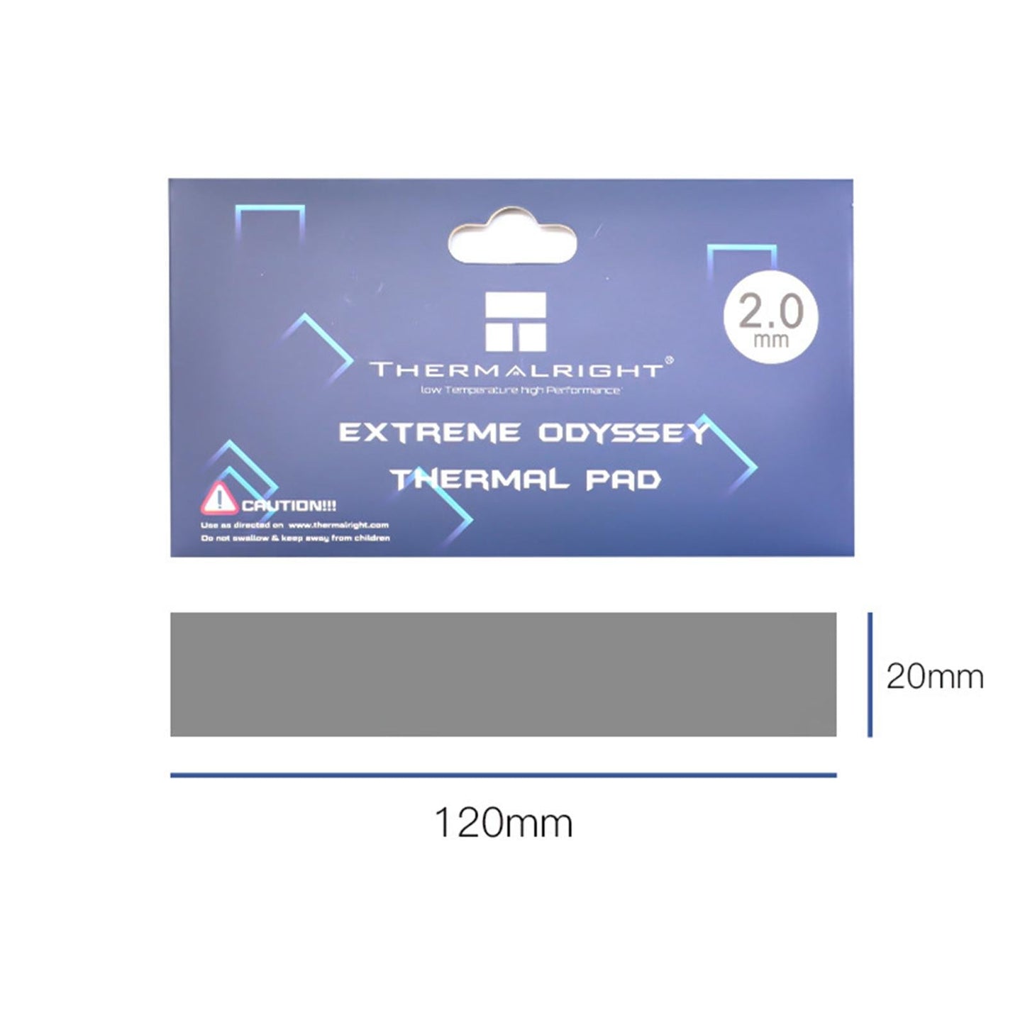 Silicone Thermal Pad 12.8 W/mK Heat Resistance for PC Laptop Heatsink 2.0mm