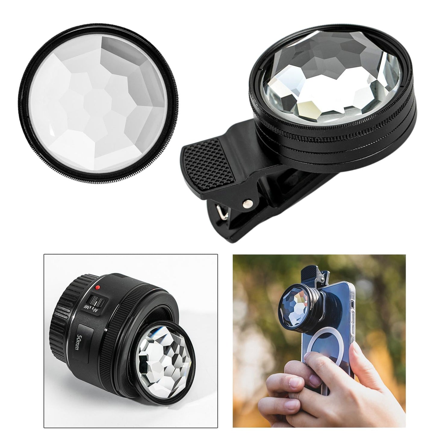 Universal 49mm Camera Lens Filter Kaleidoscope Prism Video Only Filter
