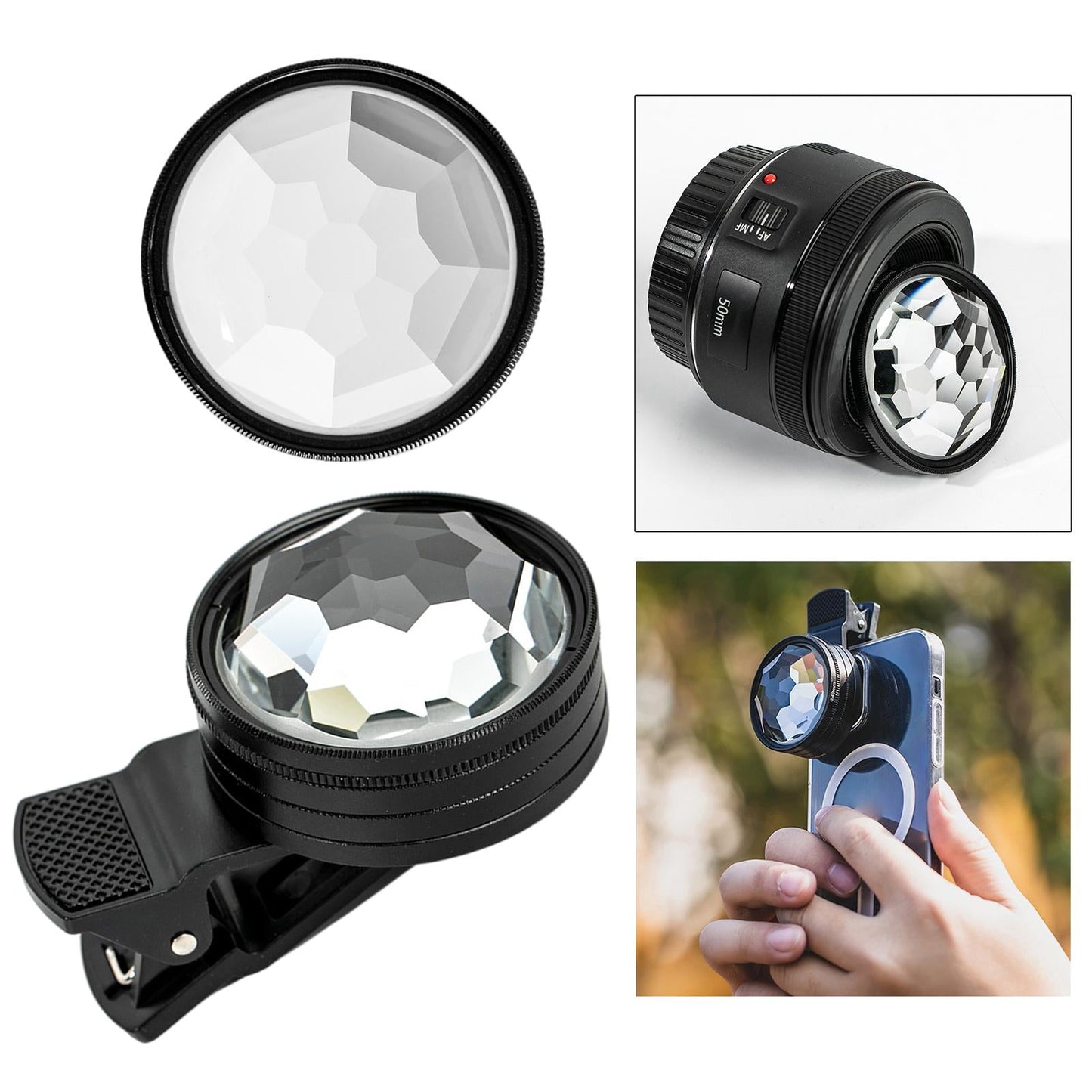 Universal 49mm Camera Lens Filter Kaleidoscope Prism Video Only Filter
