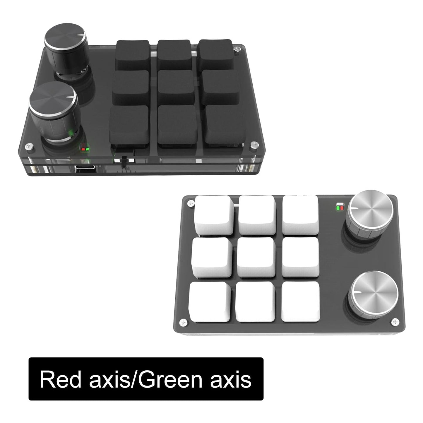 Mini 9-Key Gaming Keyboard Programmable Keys Keypad for Working Gaming Black Red Switch