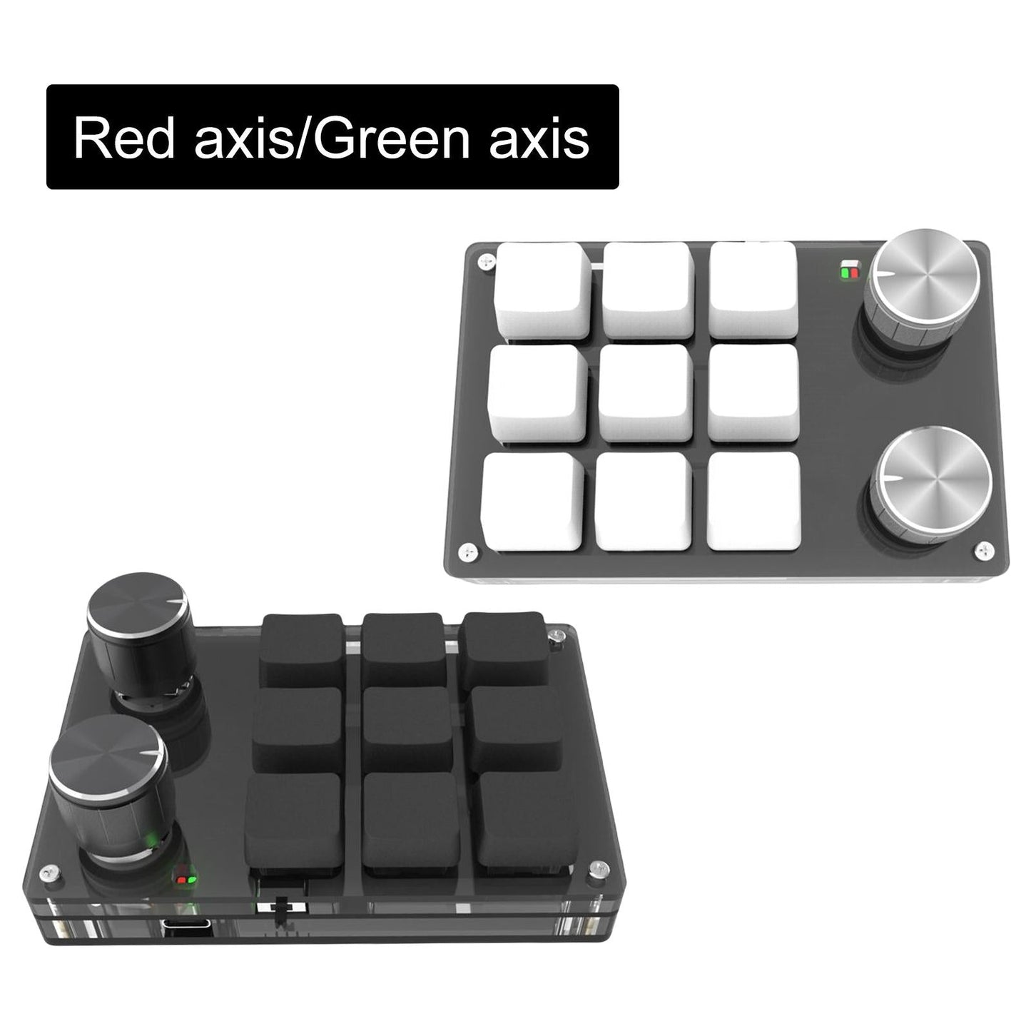 Mini 9-Key Gaming Keyboard Programmable Keys Keypad for Working Gaming Black Red Switch