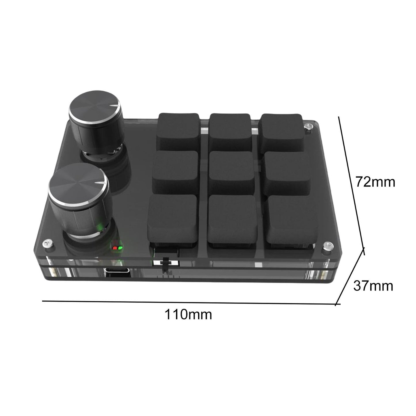 Mini 9-Key Gaming Keyboard Programmable Keys Keypad for Working Gaming Black Blue Switch