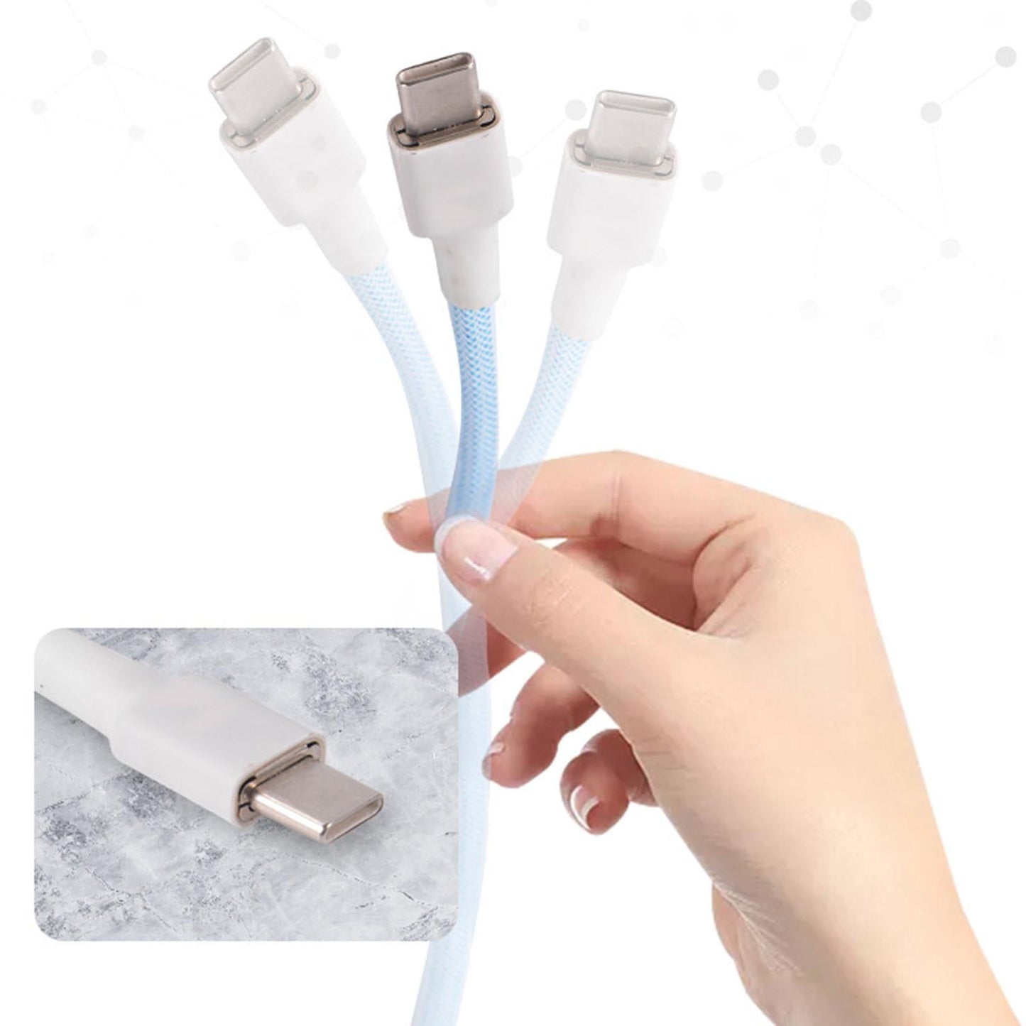 USB Type C Cable Universal Charging for Mechanical Keyboard Blue