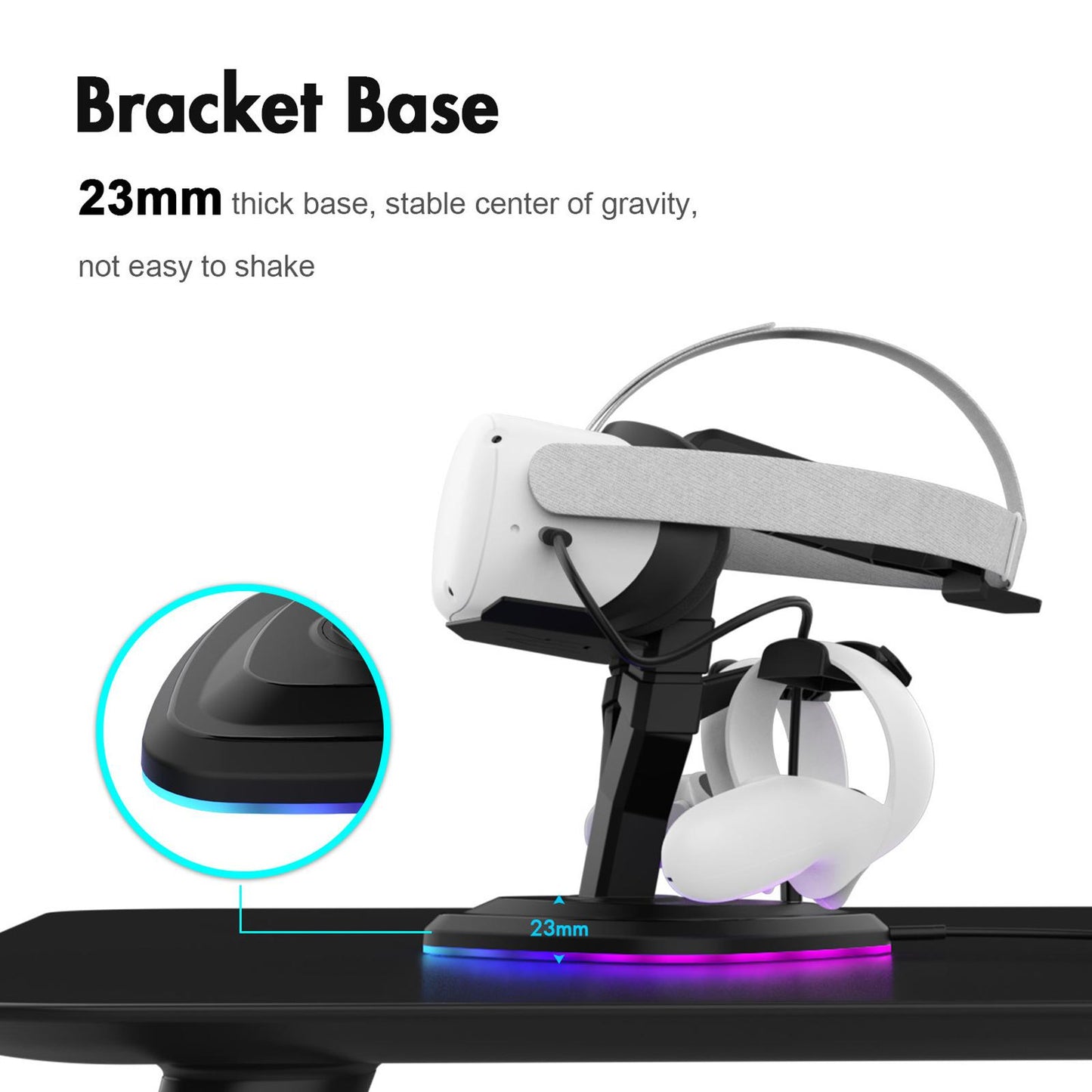 Headset Charging Dock with Atmosphere Light for Quest 2 Touch Controllers