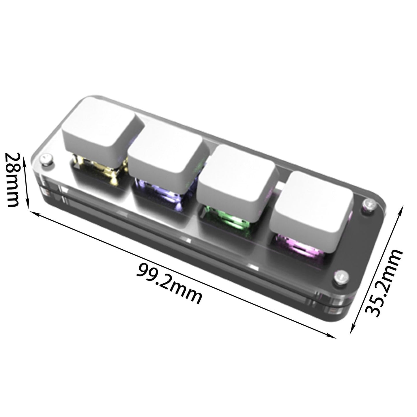 Keyboard Portable RGB LED Replacement OSU 4 Keys for Vista Gaming Drawing White
