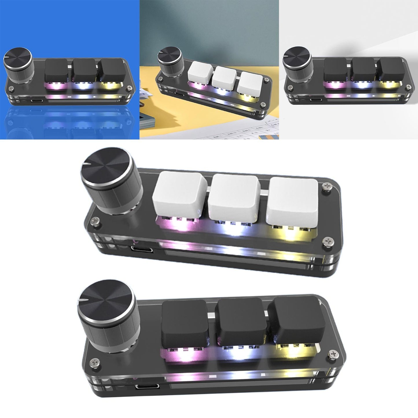 Keyboard Upgrade Parts Portable RGB LED for MacOS Gaming Switch Programming White