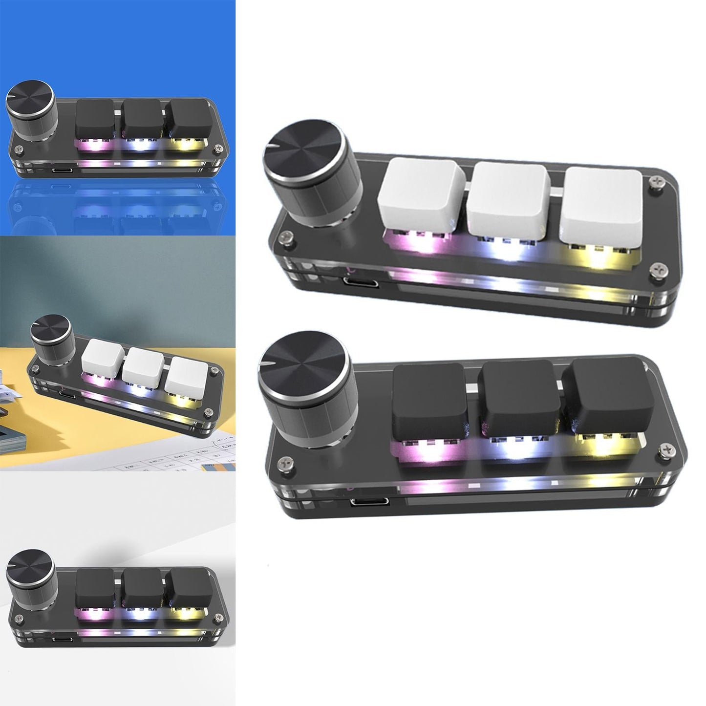 Keyboard Upgrade Parts Portable RGB LED for MacOS Gaming Switch Programming White