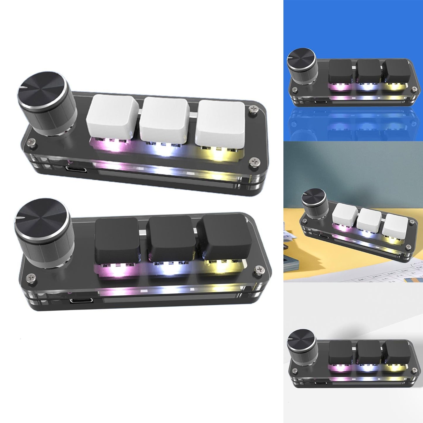 Keyboard Upgrade Parts Portable RGB LED for MacOS Gaming Switch Programming White