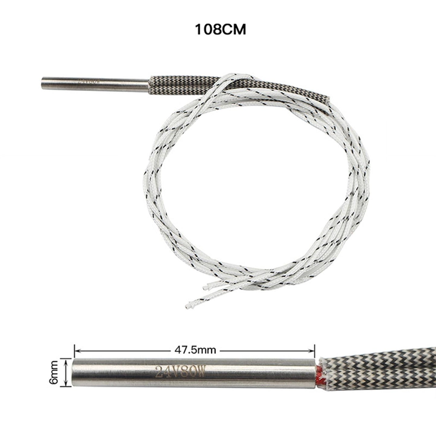 Heater Tube Cable 80W Printer Accessories 304 Stainless Steel for Ender 3 24V