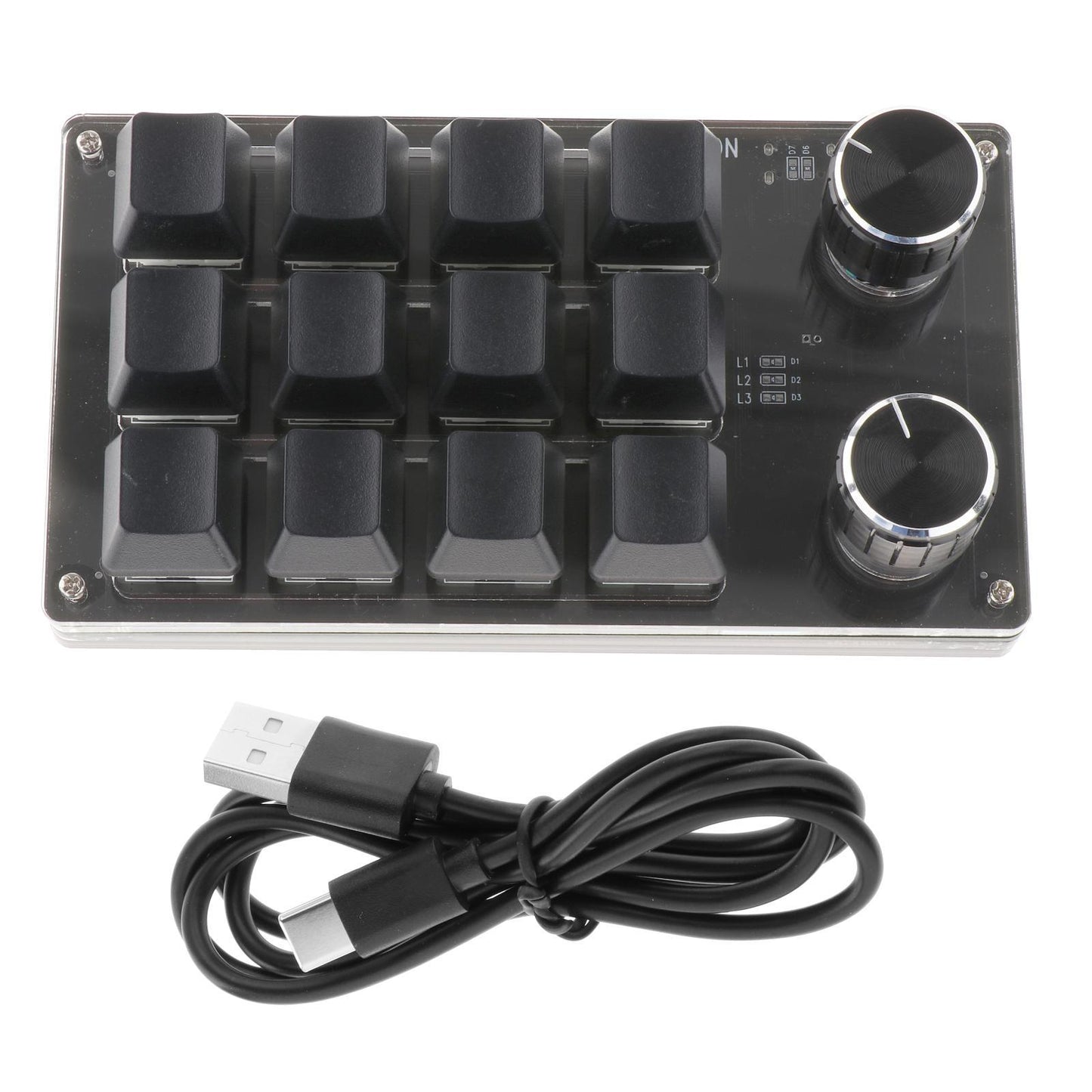 Mini Mechanical Gaming Keypad Macro Programming Keys for Windows 12 Keys