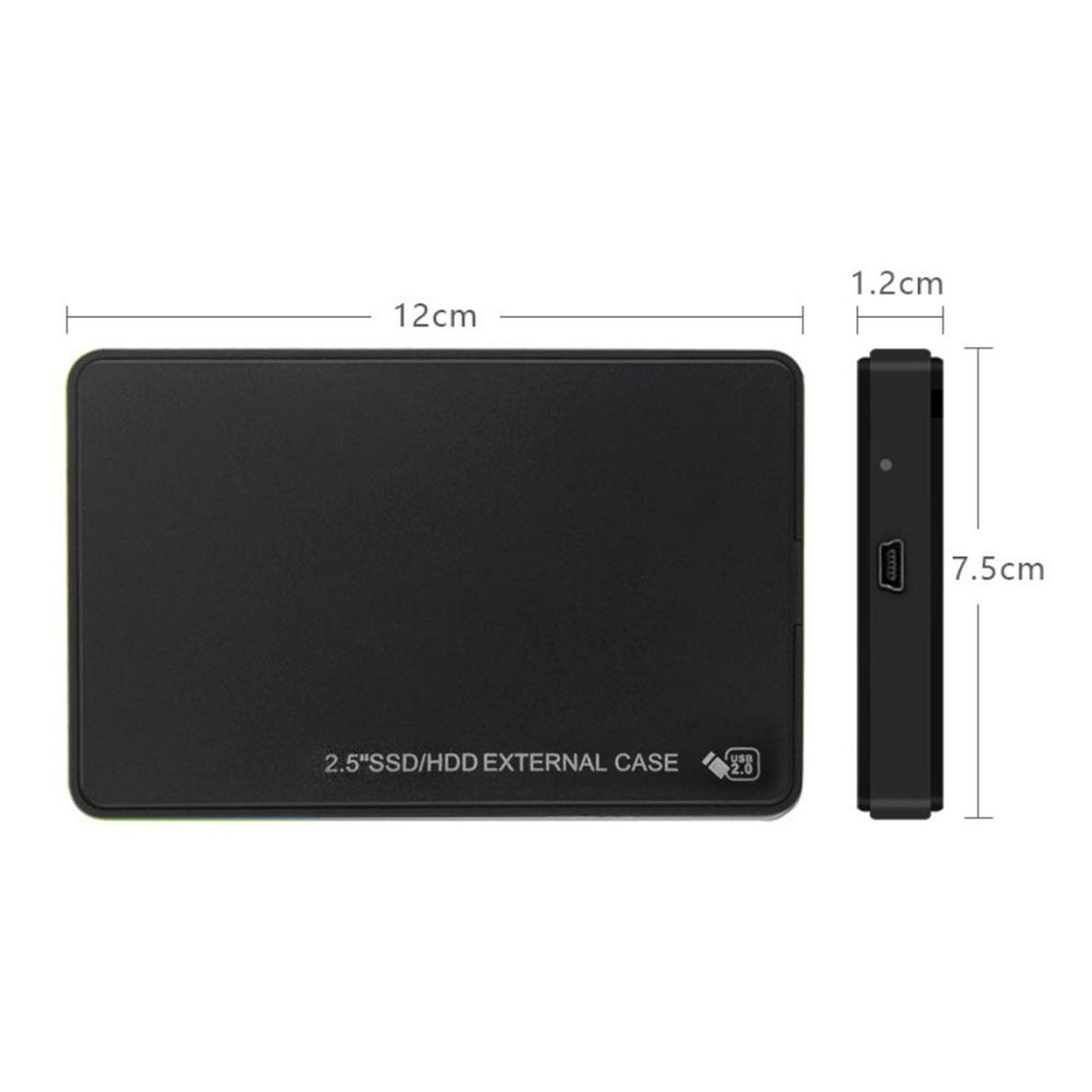 Portable External Hard Drive Protective Cover for USB 2.0 2TB Laptop for Mac Black