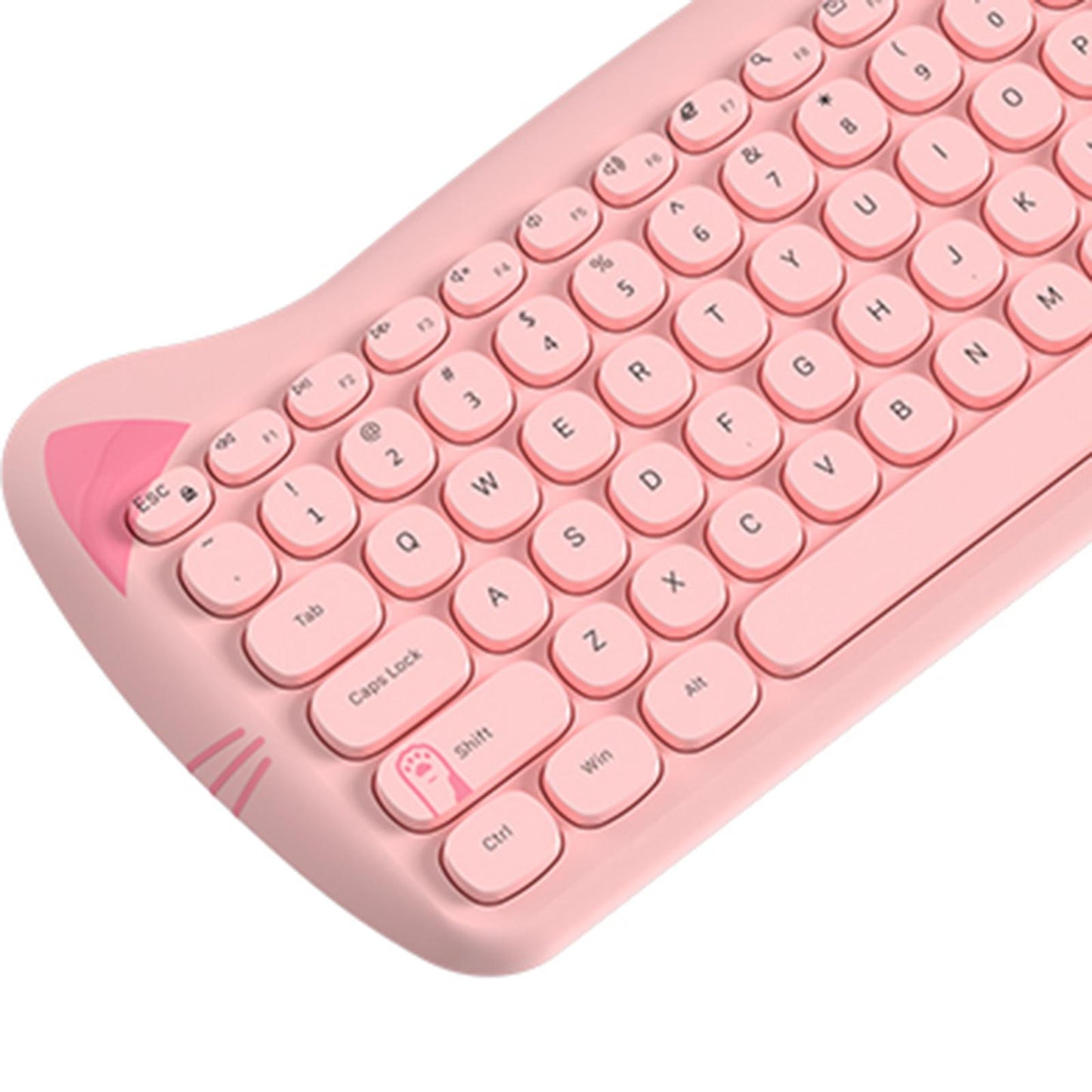 Wireless Keyboard and Mouse Set 84 Keys Silent Mouse for Notebook Pink