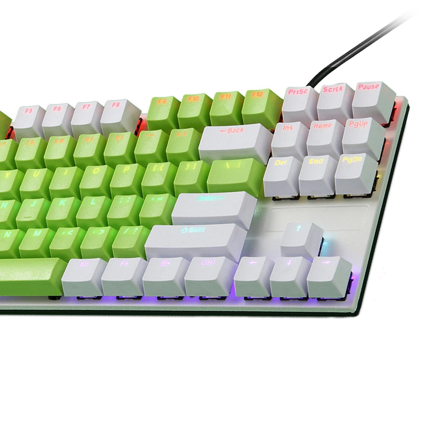 USB C Wired 87Keys Gaming Keyboard RGB Backlight Durable red shaft G