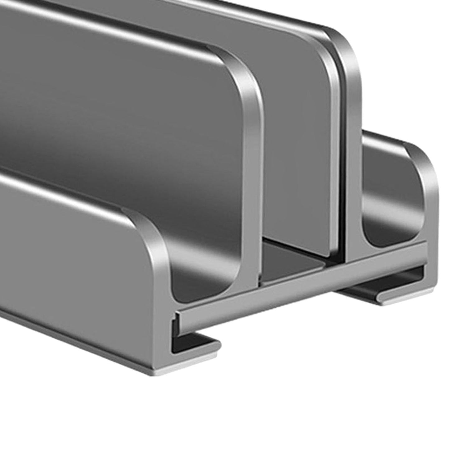 Universal Vertical Laptop Stand Adjustable for Notebooks Organize Desktop Gray