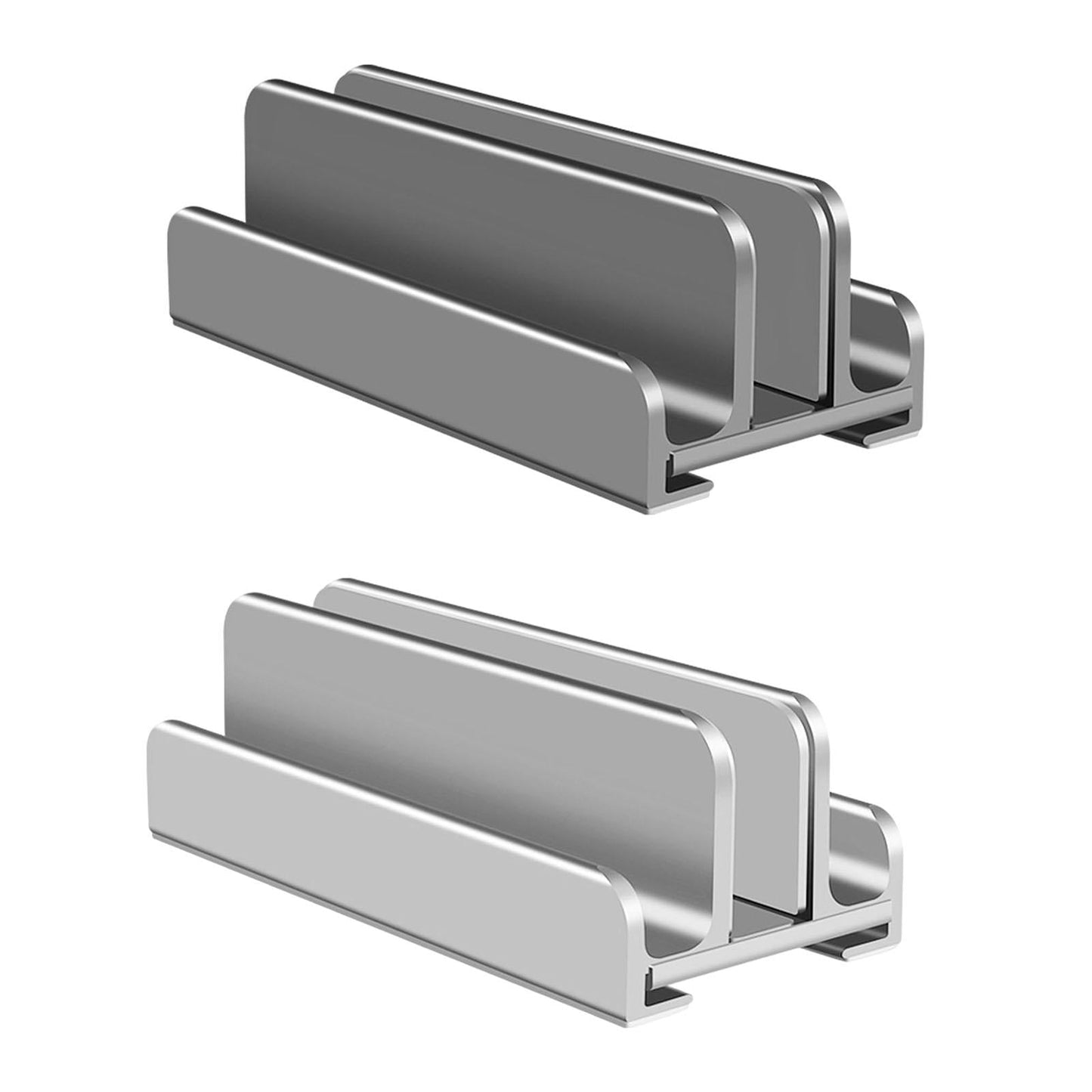 Universal Vertical Laptop Stand Adjustable for Notebooks Organize Desktop Gray