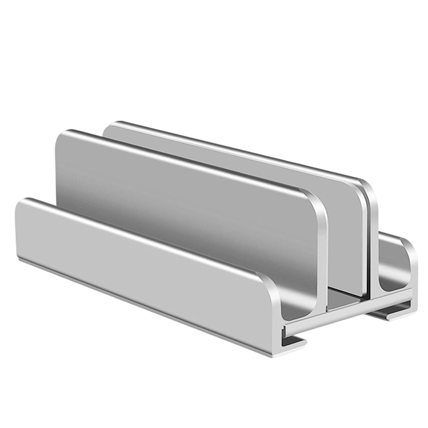 Universal Vertical Laptop Stand Adjustable for Notebooks Organize Desktop Sillver