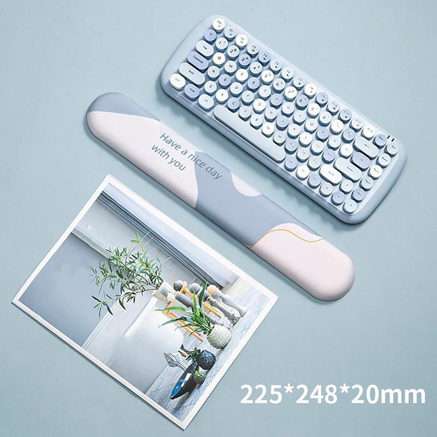 Memory Foam Keyboard and Mouse Wrist Rest Pads Set w/Non Slip Base Round