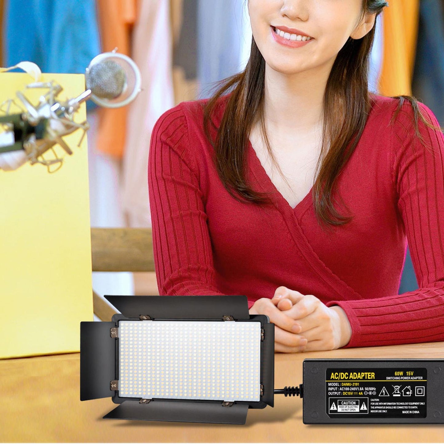 LED Video Light with Tripod Stand for Camera Camcorder Game Streaming B