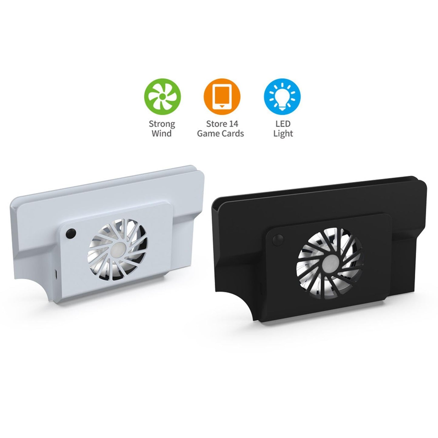 Cooling Fan with Card Slot Docking Station Accessories Upgrade Parts Cooler White