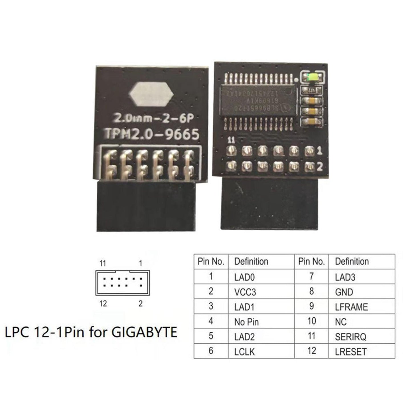 Lpc Tpm 2.0 Module Board Cryptographic Processor for MSI for Gigabyte B