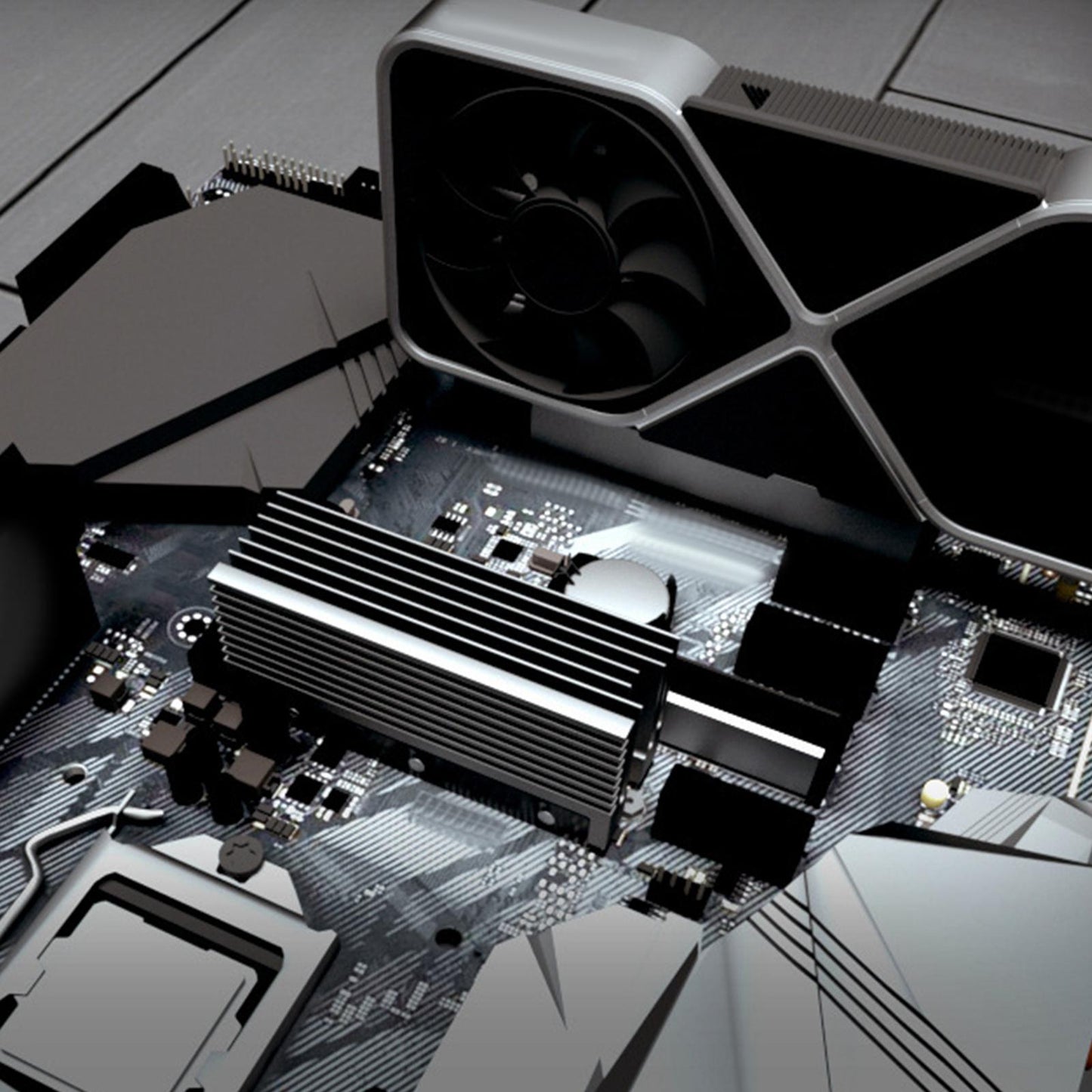 Heat Sink Heatsink with Silicone Pad Cooling Cooler Radiator for M.2 2280 Silver Grey