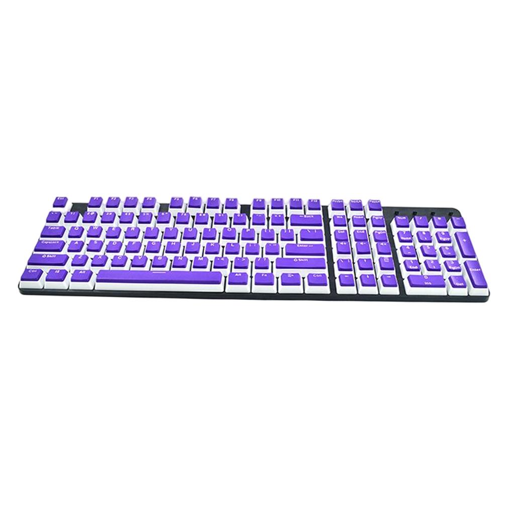 Pudding Keycaps Set 104Keys Doubleshot for Office Home Gaming Typing Purple