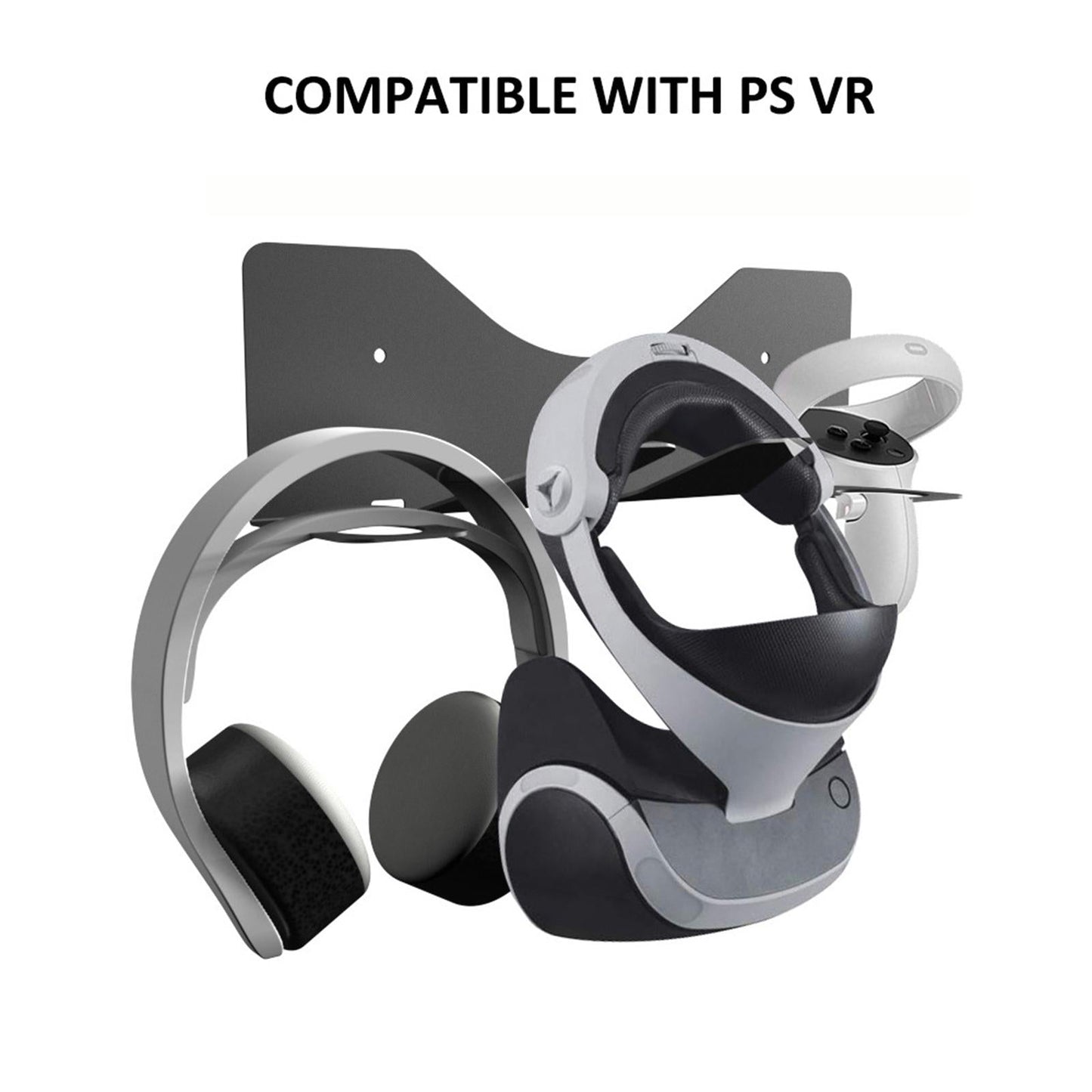 Durable VR Wall Mount Stand Holder Hanger Display Stand for Quest 2 Black