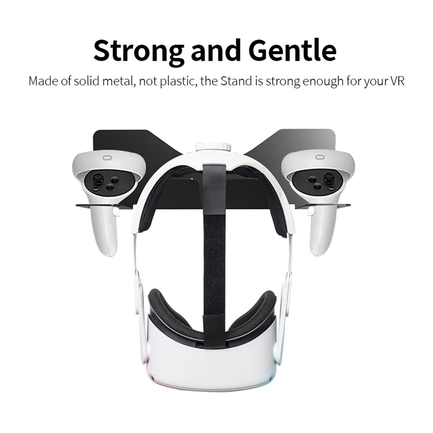 Durable VR Wall Mount Stand Holder Hanger Display Stand for Quest 2 Black