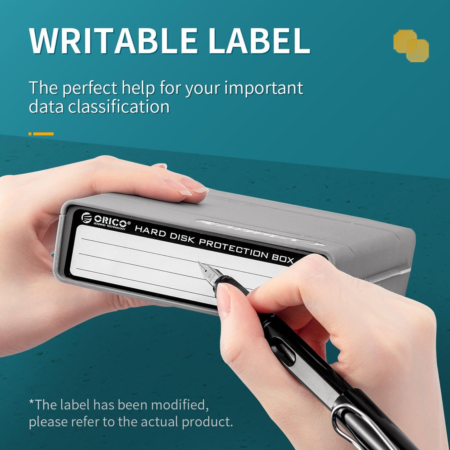 Hard Drive Case with Label Multi-Protection Universal for 3.5 inch/M.2 Gray