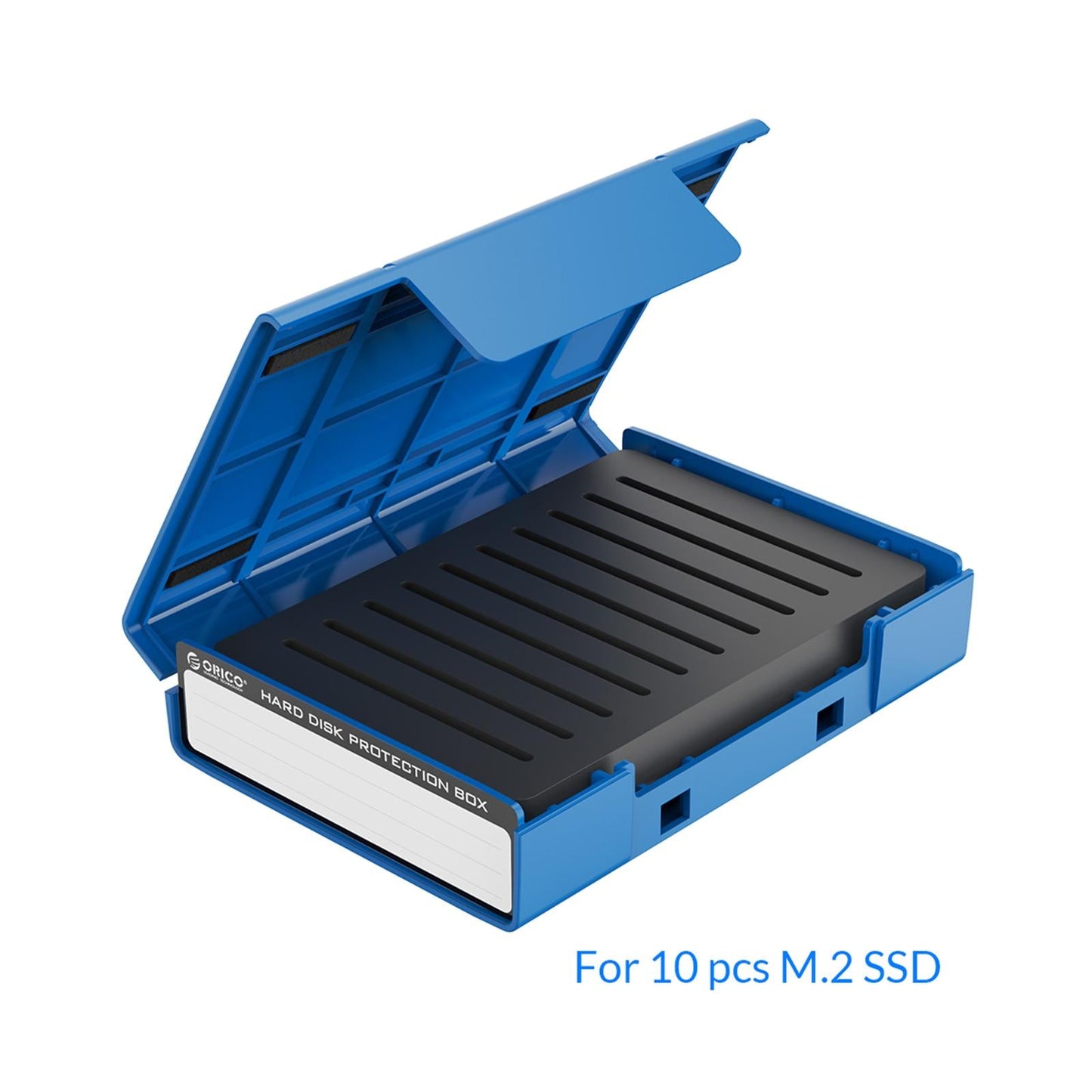 Hard Drive Case with Label Multi-Protection Universal for 3.5 inch/M.2 Blue