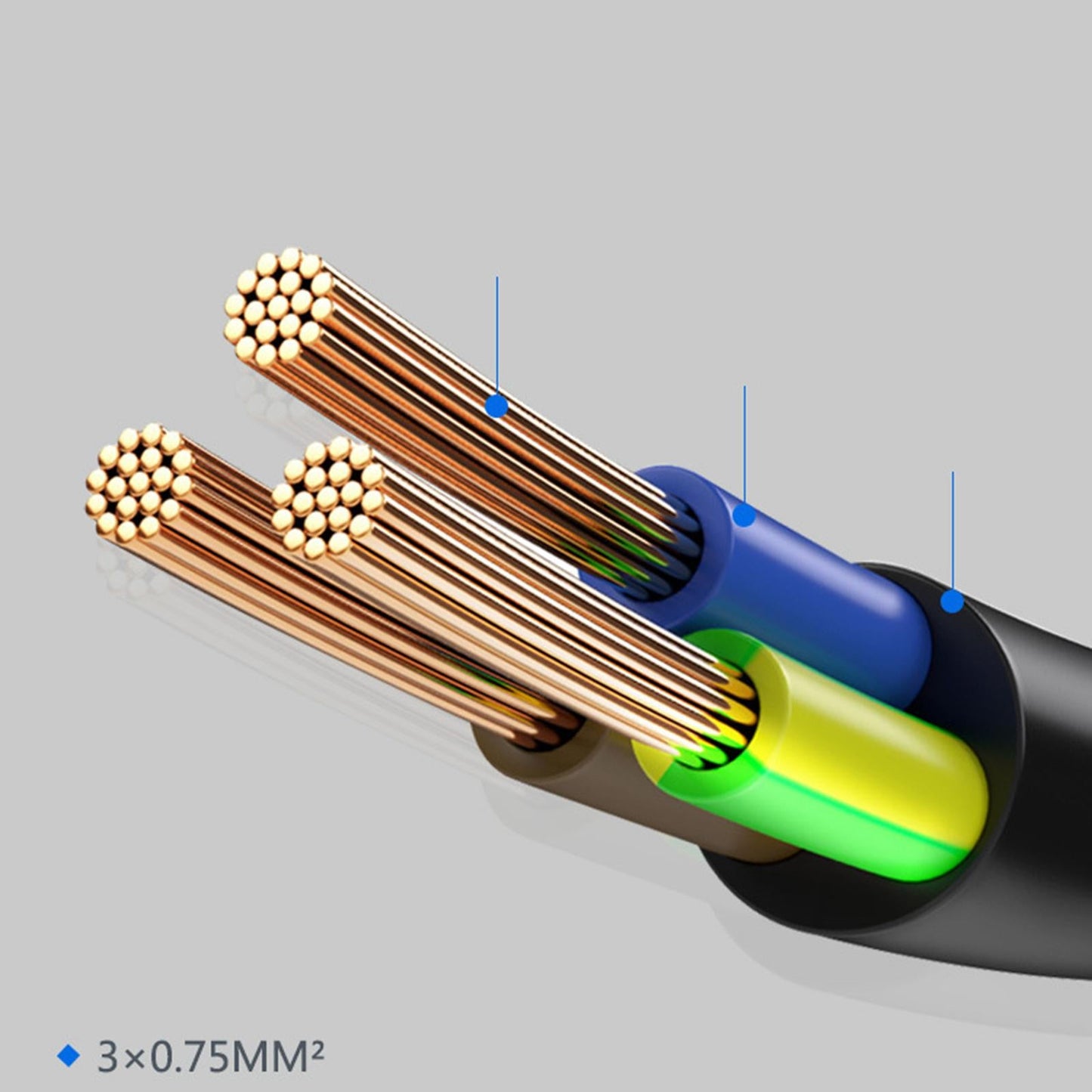 50cm IEC 320 C14 Male to 4X C13 Female Socket Y Splitter Cord Power Cord