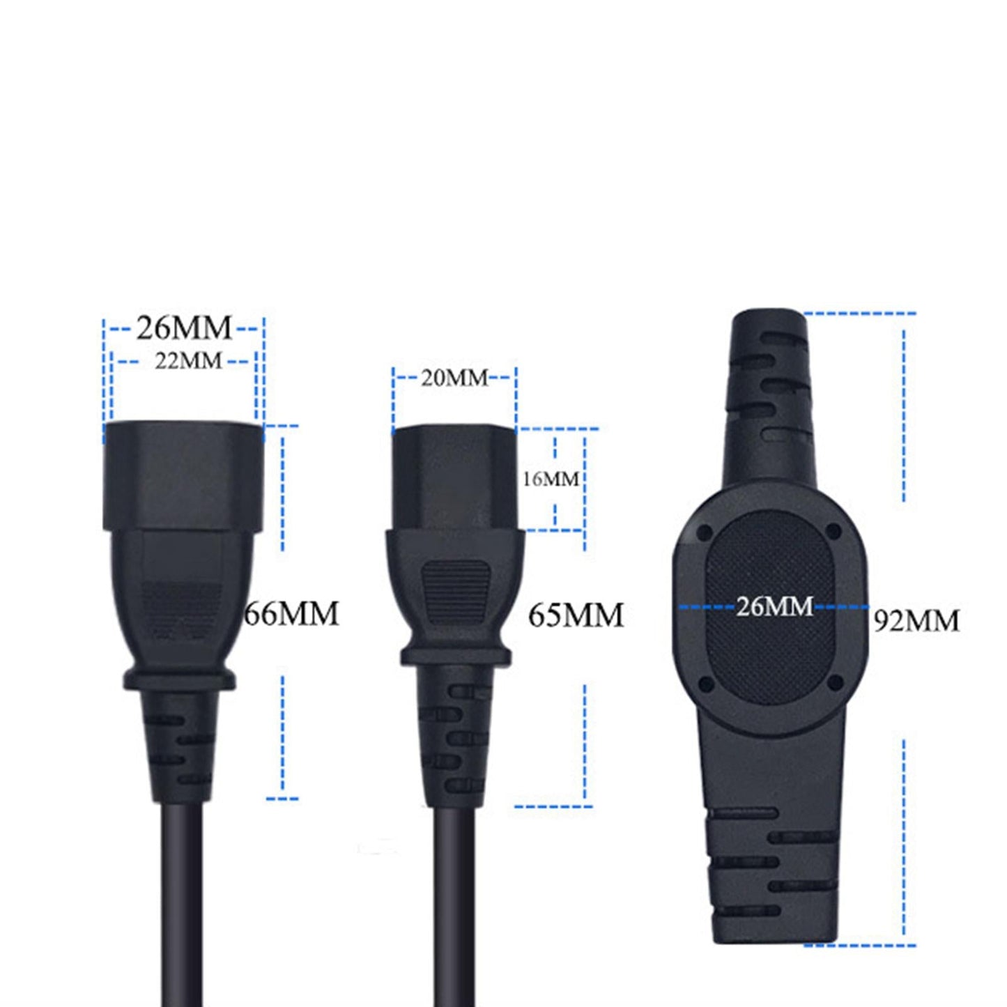 50cm IEC 320 C14 Male to 4X C13 Female Socket Y Splitter Cord Power Cord