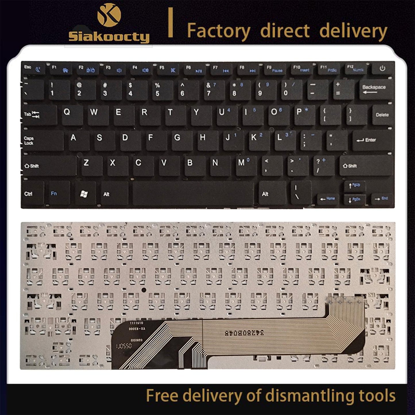 Laptop US English Keyboard Easy Install Black Premium for Smartbook PC102