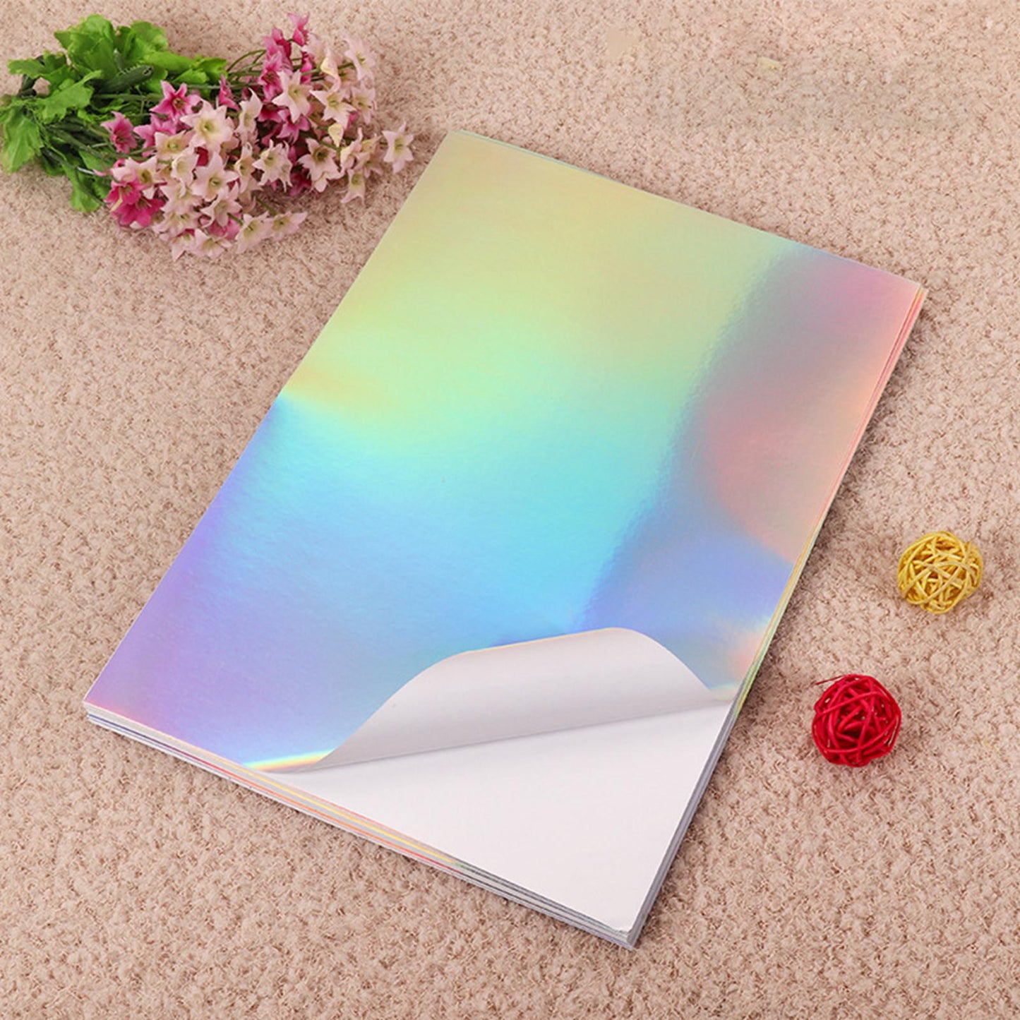 20 Sheets Holographic Sticker Paper Self Adhesive Glossy for Inkjet Printer