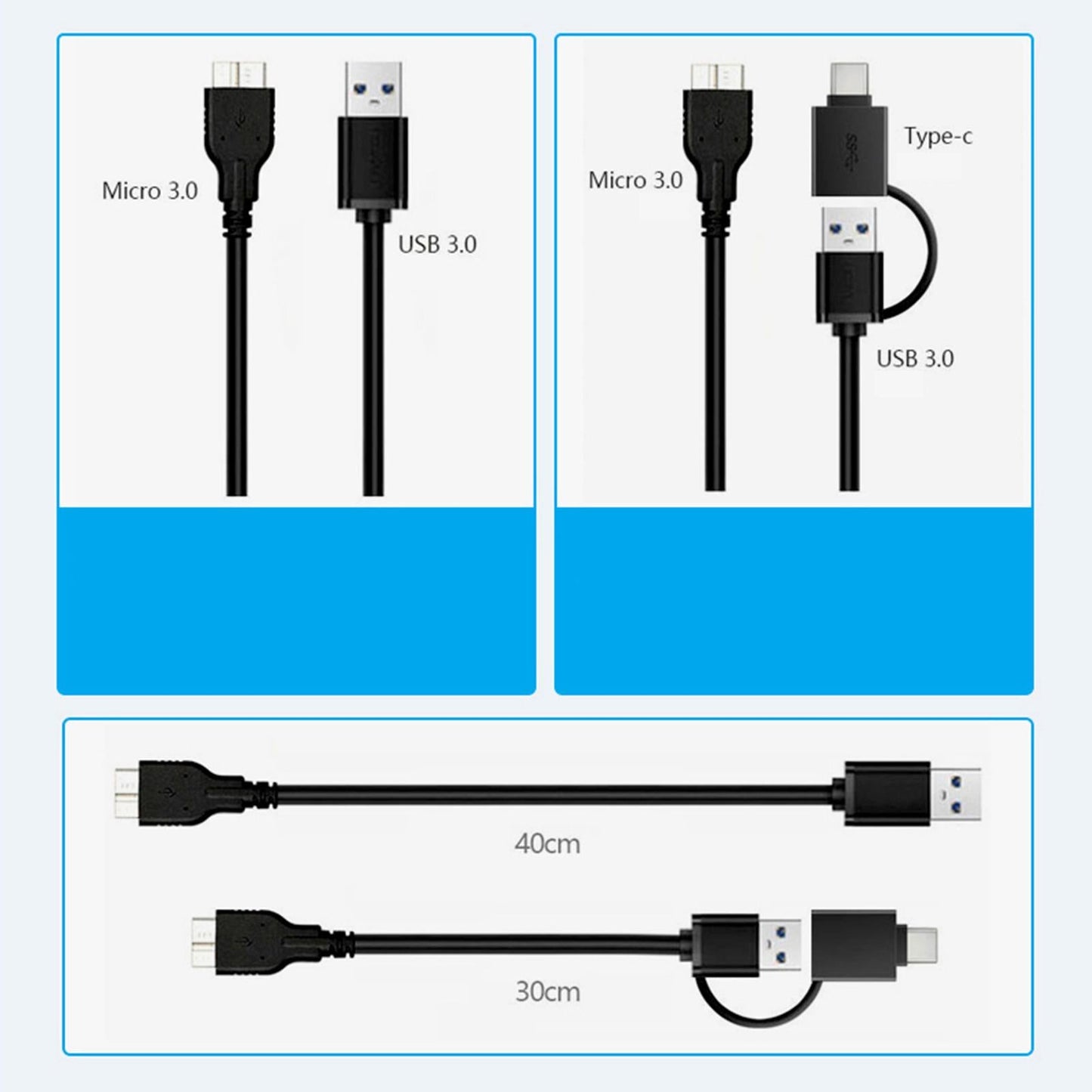 2.5 External Hard Drive Enclosure USB 3.0 Backward Portable 5Gbps for PC"