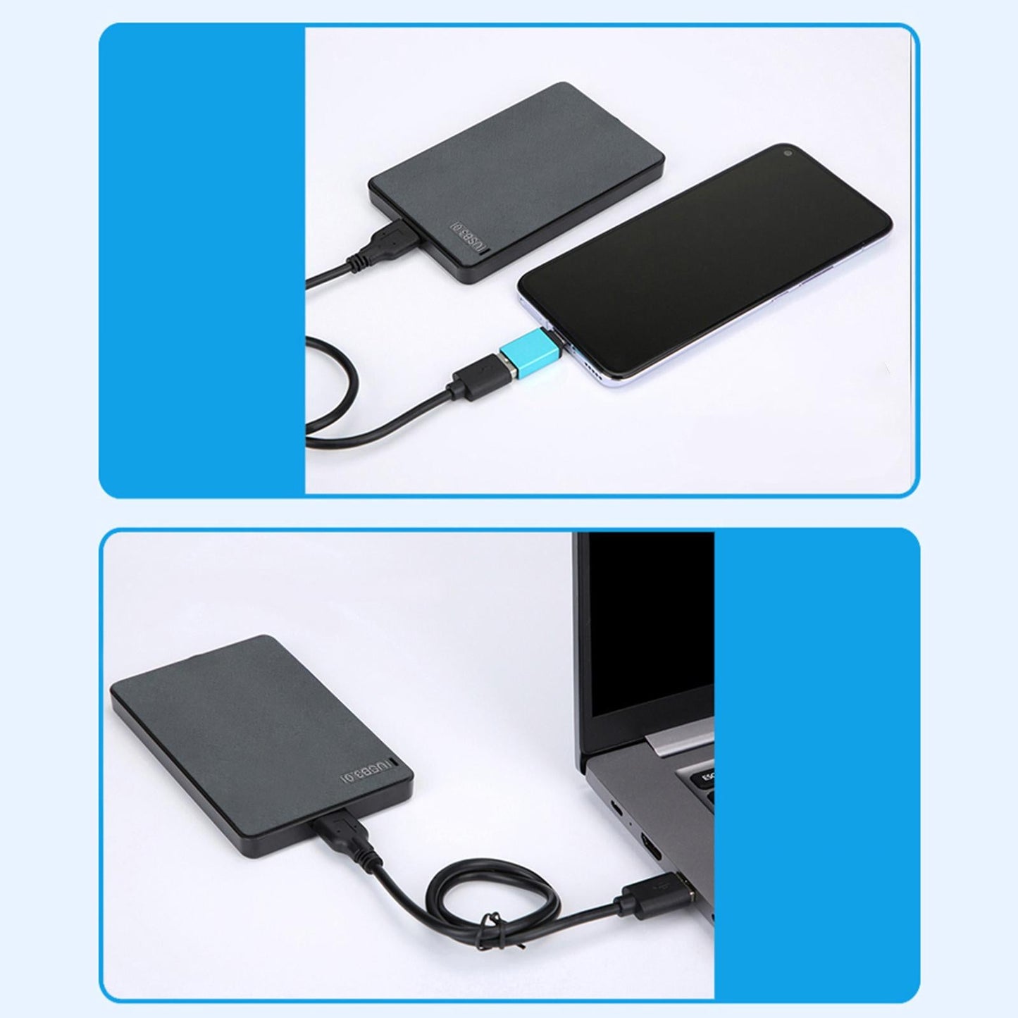 2.5 External Hard Drive Enclosure USB 3.0 Backward Portable 5Gbps for PC"