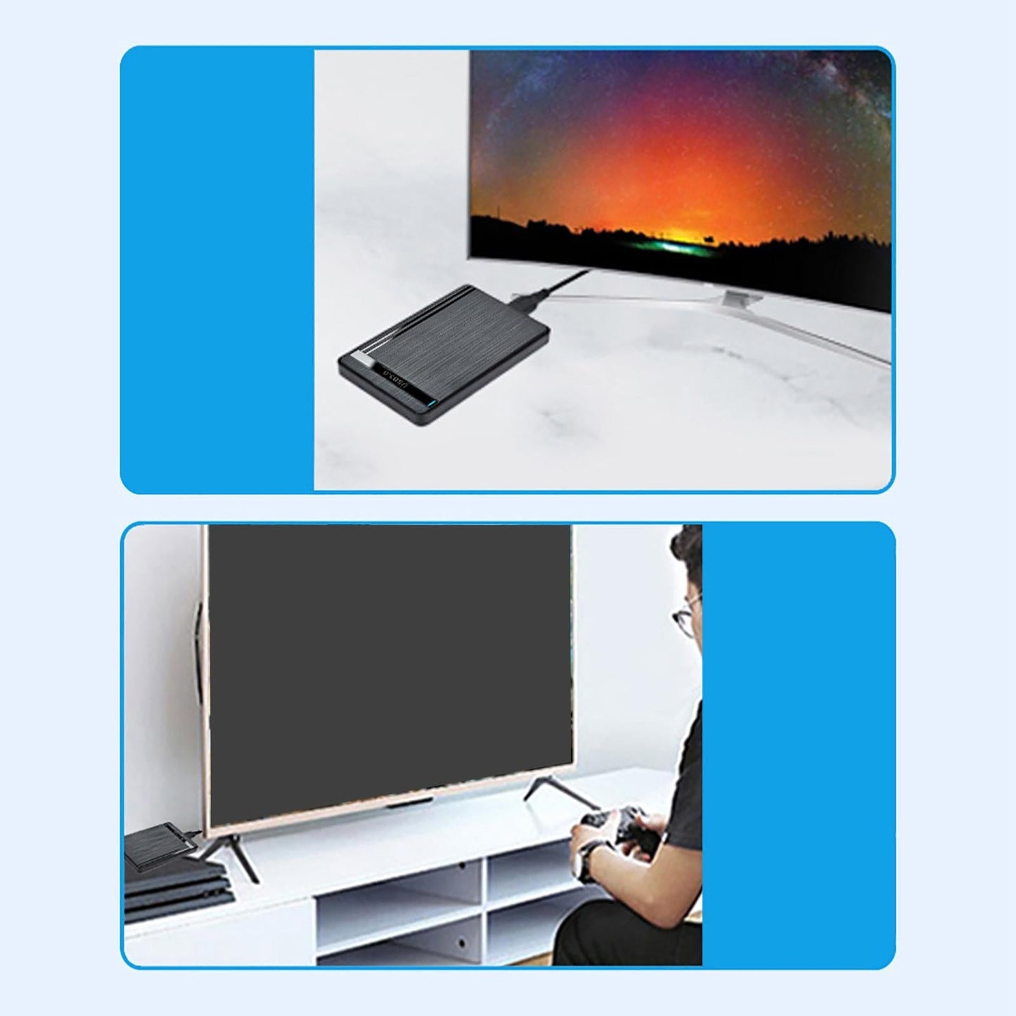 2.5 Hard Drive Enclosure Support Max 6TB External Hard Drive Case for PS4"