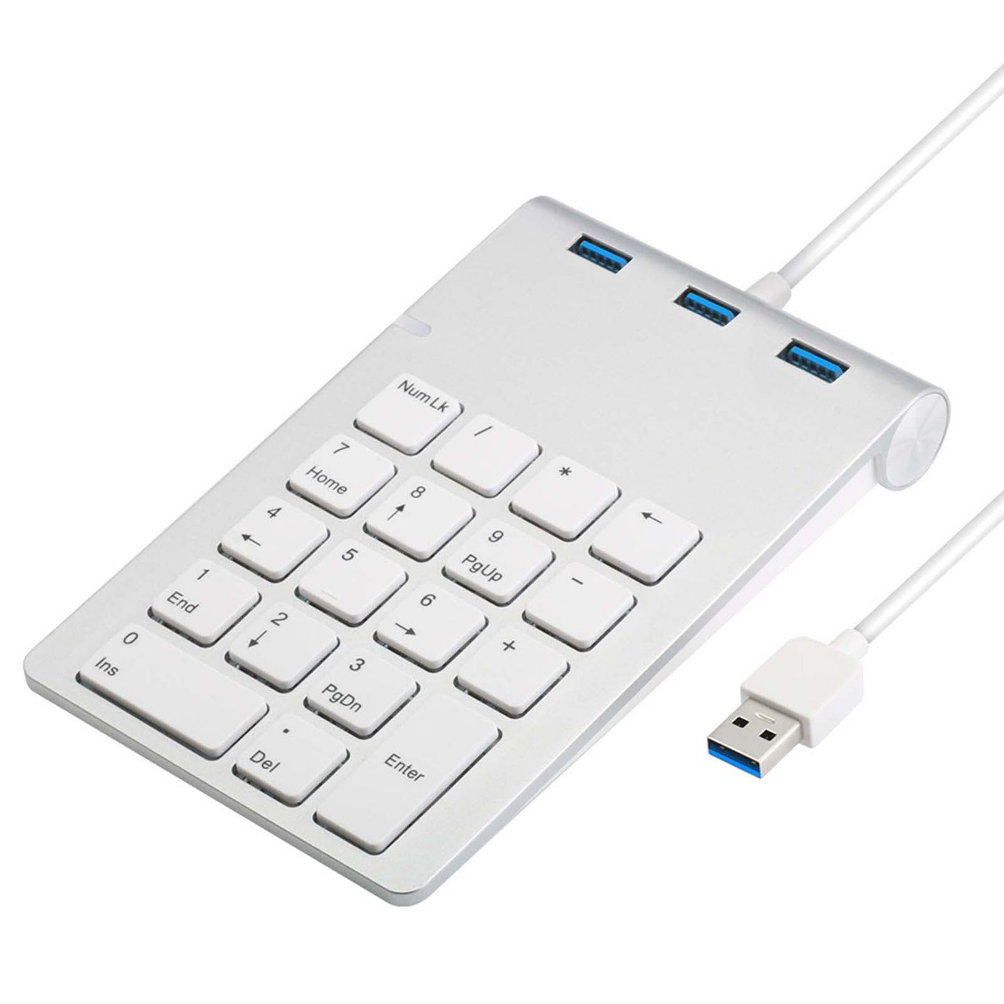 Ergonomic Wired USB Numeric Keypad 18 Full Size Keys for PC Notebook Desktop