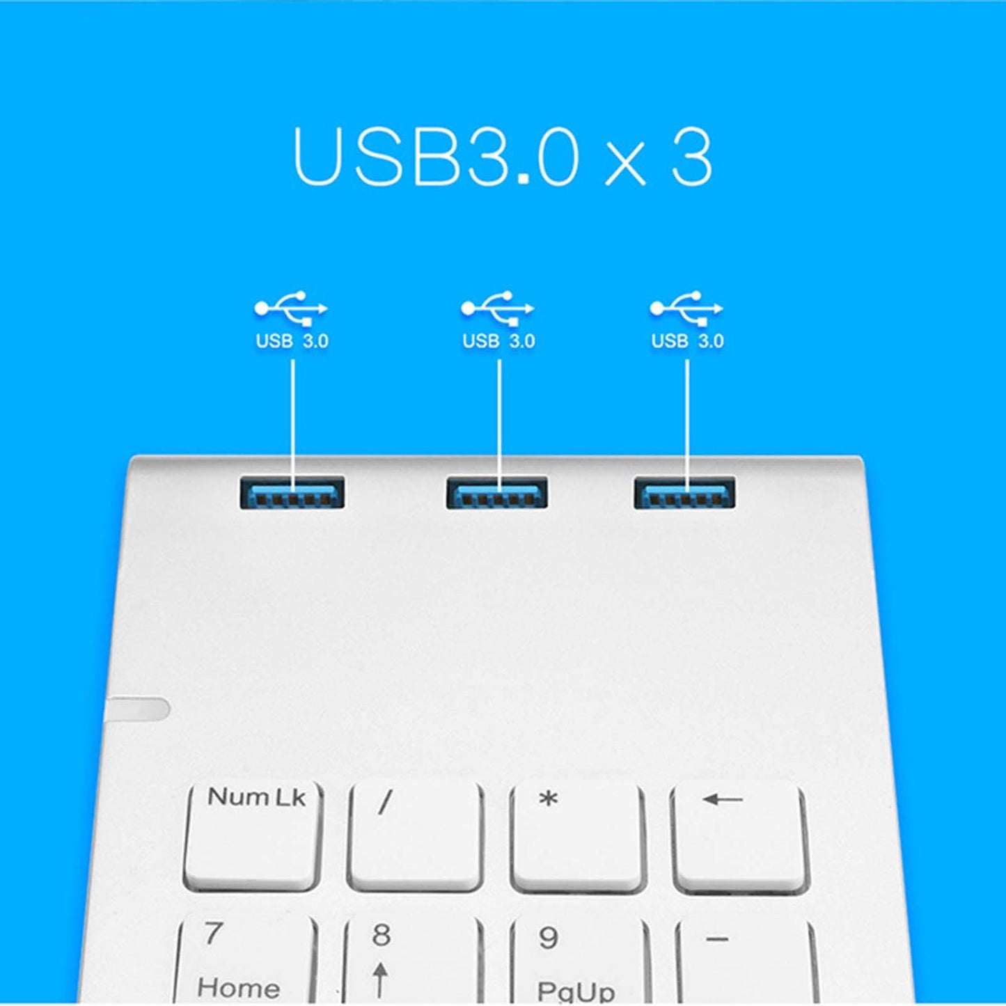 Ergonomic Wired USB Numeric Keypad 18 Full Size Keys for PC Notebook Desktop