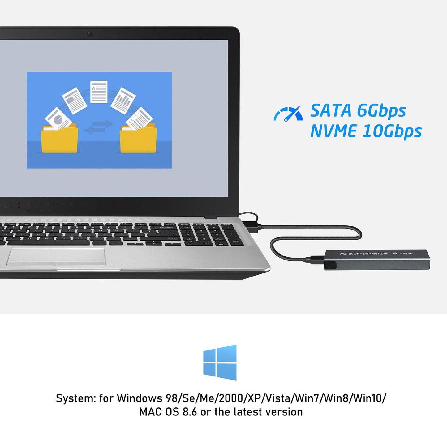 M.2 SATA NVMe to USB 3.1 SSD Enclosure Converter Spare Parts Premium