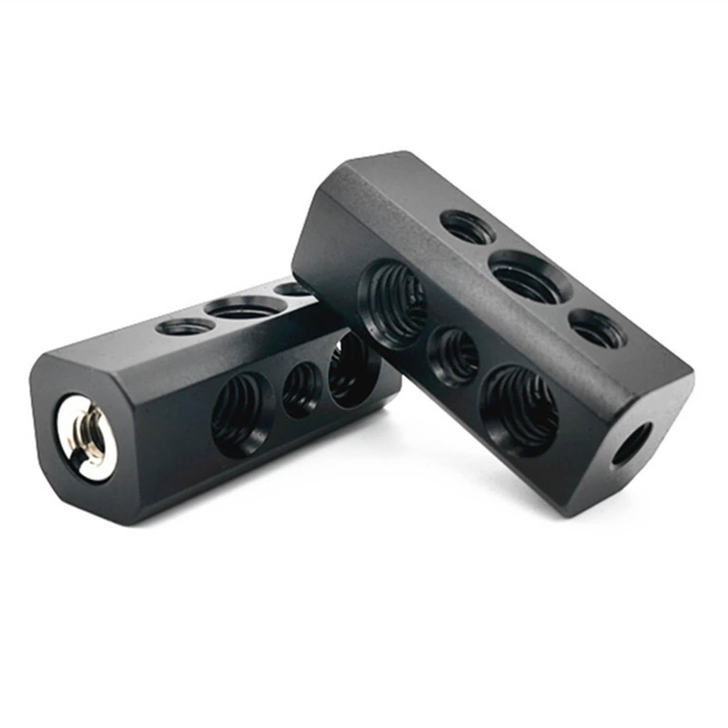 Hot Shoe Adaptor with 1/4 3/8" Threaded Holes Black for Follow Monitor"