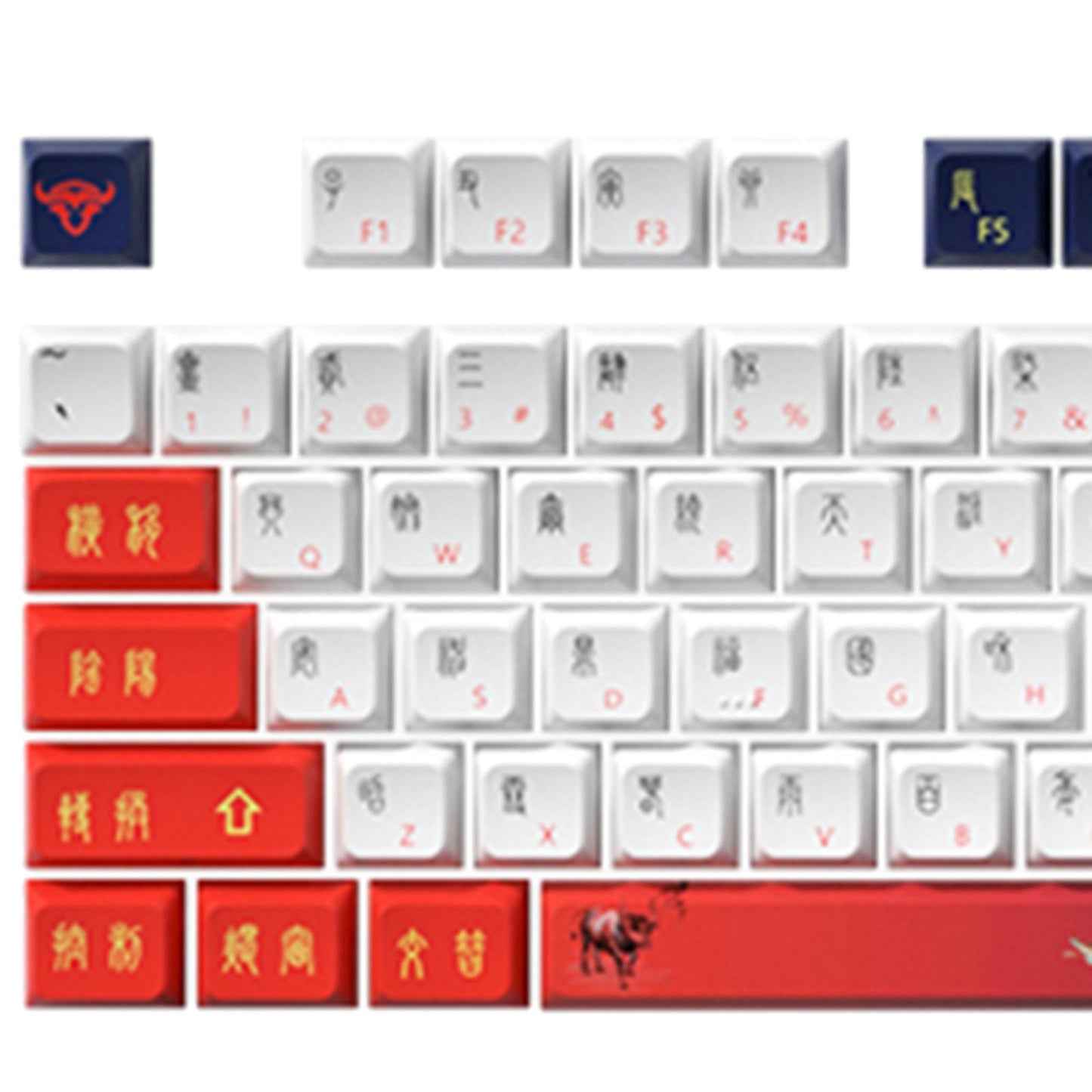 Kda Profile PBT Keycaps Kit for DIY Mechanical Gaming Keyboards Ancient Text