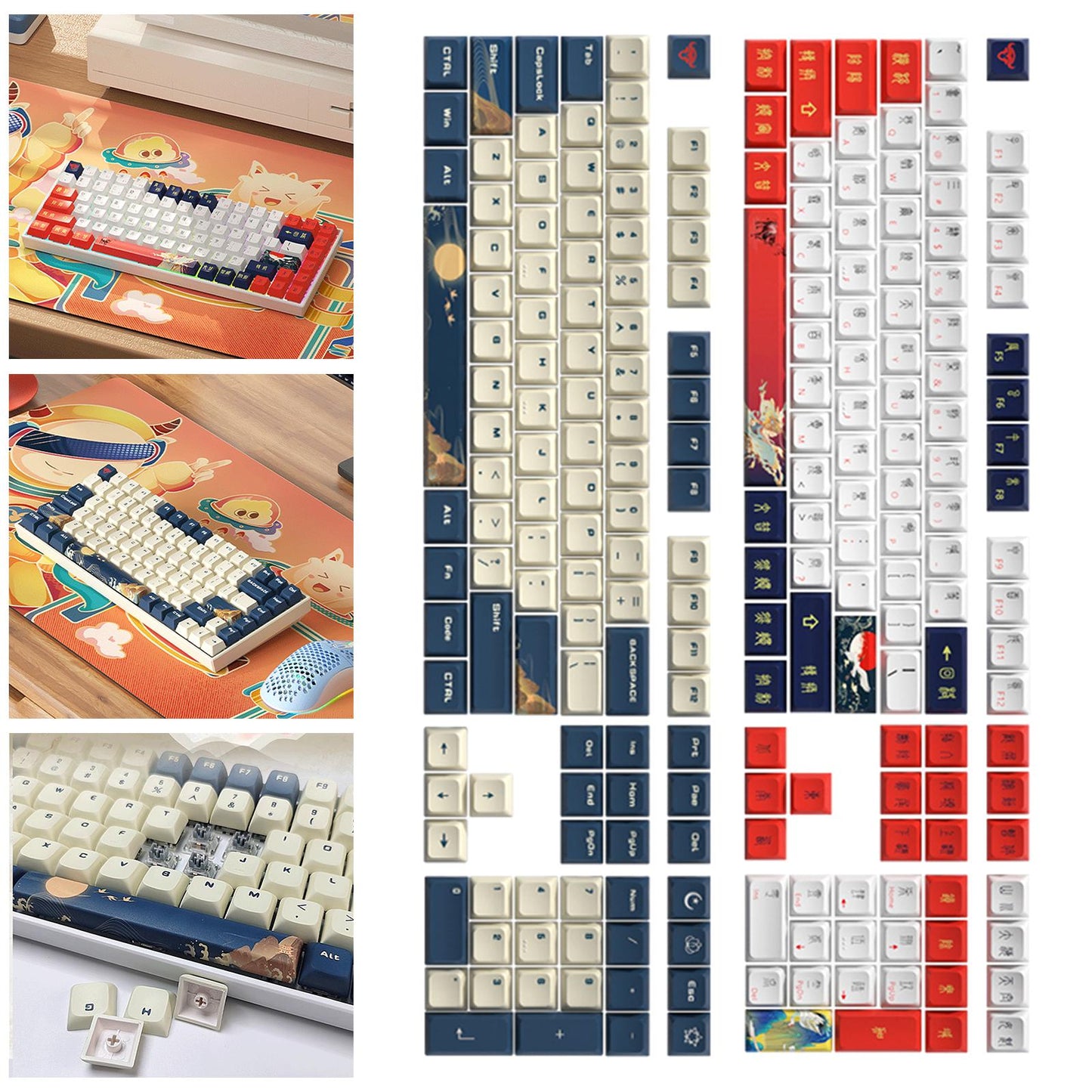 Kda Profile PBT Keycaps Kit for DIY Mechanical Gaming Keyboards Ancient Text